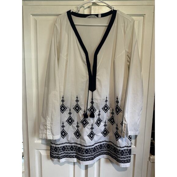 ATHLETA Large Women’s Kimssa Desert Diamond Dress Tunic Cover Up Embroidered - Picture 1 of 16